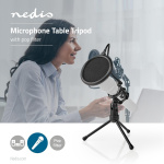 Nedis Microphone Stand | V-Shape | Holder diameter: Under 44 mm | ABS / Metal | Black