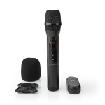 Nedis Wireless Microphone Set | 20 Channels | 1 Microphone | Cardioid | 70 Hz - 13 kHz | 1000 Ohm | -95 dB | Volume control | Black