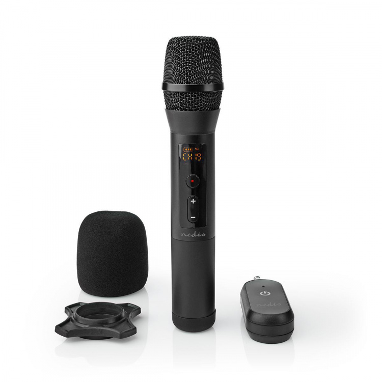 Nedis Wireless Microphone Set | 20 Channels | 1 Microphone | Cardioid | 70 Hz - 13 kHz | 1000 Ohm | -95 dB | Volume control | Black