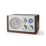 Nedis FM Radio | Table Design | FM | Mains Powered | Analogue | 15 W | IP20 | Brown