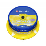 DVD+RW 4x 4.7GB Matt Silver 25 Pack Spindle