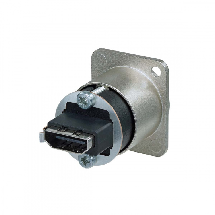 Neutrik HDMI 1.3 feedthrough adapter with D-form housing Neutrik HDMI 1.3 feedthrough adapter with D-form housing