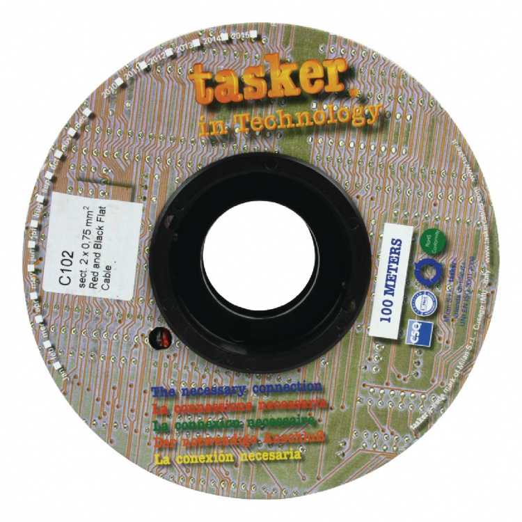 Tasker Speaker Cable on Reel 2x 0.75 mm² 100 m Black/Red