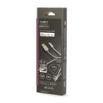 Nedis Lightning Cable | USB 2.0 | Apple Lightning 8-Pin | USB-A Male | 480 Mbps | Gold Plated | 1.00 m | Round | Braided / Nylon | Aluminium | Cover Window Box