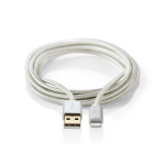 Nedis Lightning Cable | USB 2.0 | Apple Lightning 8-Pin | USB-A Male | 480 Mbps | Gold Plated | 1.00 m | Round | Braided / Nylon | Aluminium | Cover Window Box