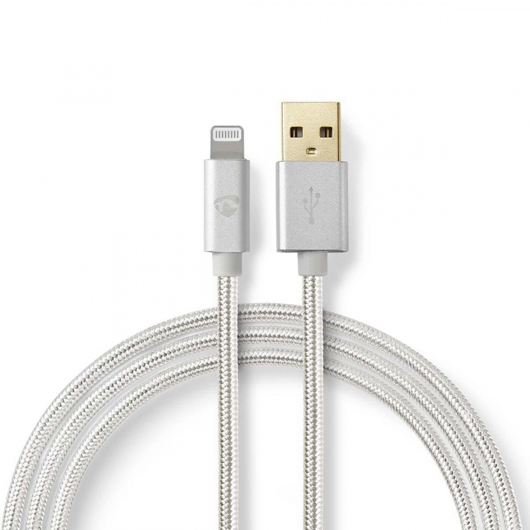 Nedis Lightning Cable | USB 2.0 | Apple Lightning 8-Pin | USB-A Male | 480 Mbps | Gold Plated | 1.00 m | Round | Braided / Nylon | Aluminium | Cover Window Box
