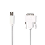 Nedis Mini DisplayPort Cable | DisplayPort 1.2 | Mini DisplayPort Male | DVI-D 24+1-Pin Male | 21.6 Gbps | Nickel Plated | 2.00 m | Round | PVC | White | Envelope Nedis Mini DisplayPort Cable | DisplayPort 1.2 | Mini DisplayPort Male | DVI-D 24+1-Pin Male | 21.6 Gbps | Nickel Plated | 2.00 m | Round | PVC | White | Envelope