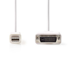 Nedis Mini DisplayPort Cable | DisplayPort 1.2 | Mini DisplayPort Male | DVI-D 24+1-Pin Male | 21.6 Gbps | Nickel Plated | 2.00 m | Round | PVC | White | Envelope Nedis Mini DisplayPort Cable | DisplayPort 1.2 | Mini DisplayPort Male | DVI-D 24+1-Pin Male | 21.6 Gbps | Nickel Plated | 2.00 m | Round | PVC | White | Envelope