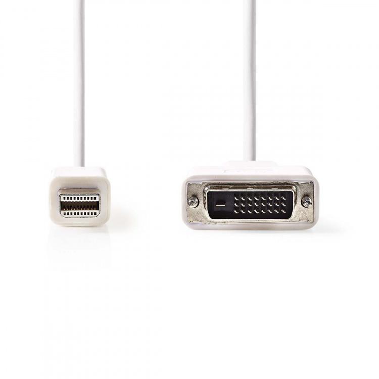 Nedis Mini DisplayPort Cable | DisplayPort 1.2 | Mini DisplayPort Male | DVI-D 24+1-Pin Male | 21.6 Gbps | Nickel Plated | 2.00 m | Round | PVC | White | Envelope Nedis Mini DisplayPort Cable | DisplayPort 1.2 | Mini DisplayPort Male | DVI-D 24+1-Pin Male | 21.6 Gbps | Nickel Plated | 2.00 m | Round | PVC | White | Envelope