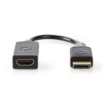 Nedis DisplayPort Cable | DisplayPort Male | HDMI™ Output | 4K@30Hz | Gold Plated | 0.20 m | Round | PVC | Anthracite | Box Nedis DisplayPort Cable | DisplayPort Male | HDMI™ Output | 4K@30Hz | Gold Plated | 0.20 m | Round | PVC | Anthracite | Box