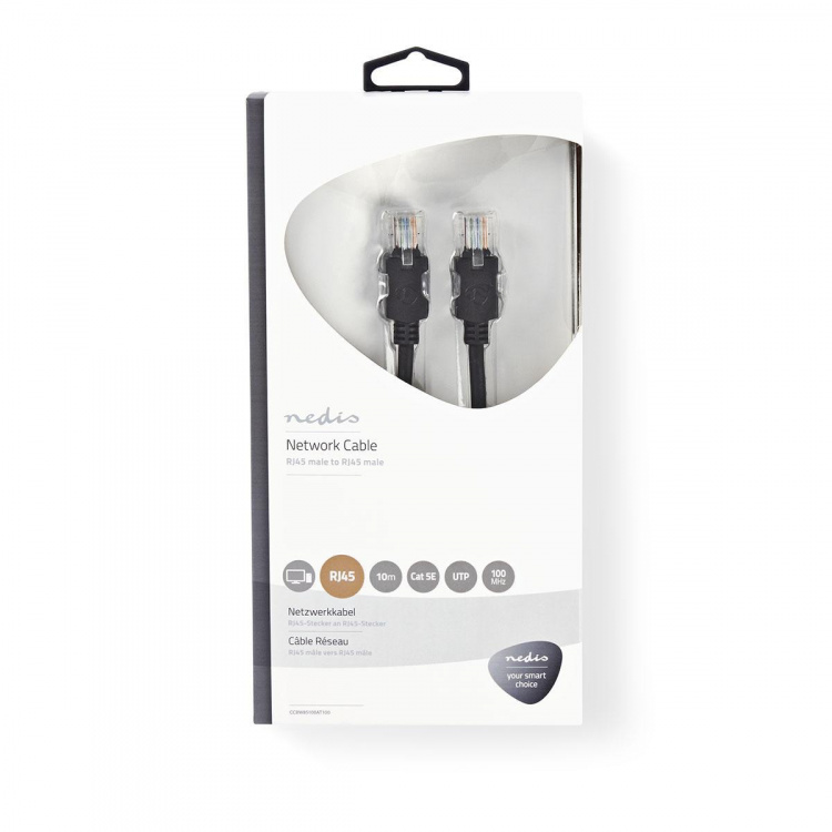 Nedis CAT5e Cable | U/UTP | RJ45 Male | RJ45 Male | 10.0 m | Round | LSZH | Anthracite | Window Box