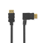 Nedis High Speed HDMI™ Cable with Ethernet | Right Hooked HDMI™ Connector | HDMI™ Connector | 4K@30Hz | 10.2 Gbps | 1.50 m | Round | PVC | Black | Envelope Nedis High Speed HDMI™ Cable with Ethernet | Right Hooked HDMI™ Connector | HDMI™ Connector | 4K@30Hz | 10.2 Gbps | 1.50 m | Round | PVC | Black | Envelope