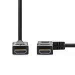 Nedis High Speed HDMI™ Cable with Ethernet | Right Hooked HDMI™ Connector | HDMI™ Connector | 4K@30Hz | 10.2 Gbps | 1.50 m | Round | PVC | Black | Envelope Nedis High Speed HDMI™ Cable with Ethernet | Right Hooked HDMI™ Connector | HDMI™ Connector | 4K@30Hz | 10.2 Gbps | 1.50 m | Round | PVC | Black | Envelope