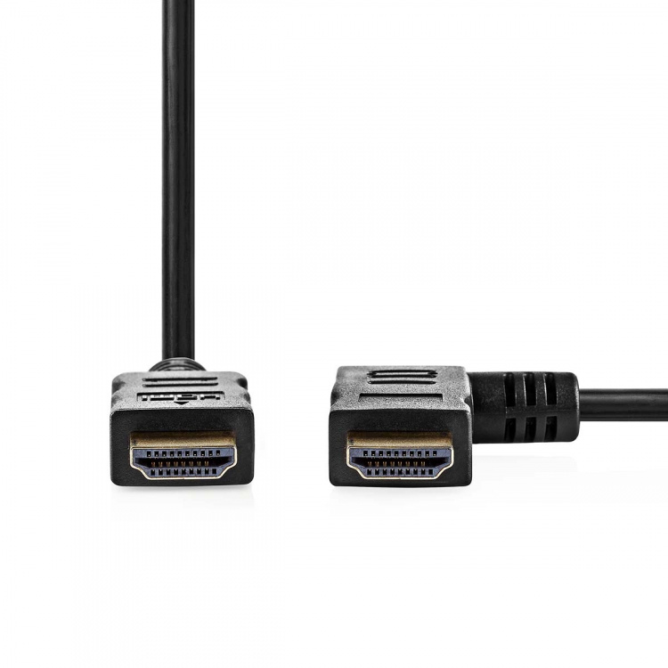 Nedis High Speed HDMI™ Cable with Ethernet | Right Hooked HDMI™ Connector | HDMI™ Connector | 4K@30Hz | 10.2 Gbps | 1.50 m | Round | PVC | Black | Envelope Nedis High Speed HDMI™ Cable with Ethernet | Right Hooked HDMI™ Connector | HDMI™ Connector | 4K@30Hz | 10.2 Gbps | 1.50 m | Round | PVC | Black | Envelope