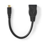 Nedis High Speed HDMI™ Cable with Ethernet | HDMI™ Micro Connector | HDMI™ Output | 4K@30Hz | 10.2 Gbps | 0.20 m | Round | PVC | Black | Envelope Nedis High Speed HDMI™ Cable with Ethernet | HDMI™ Micro Connector | HDMI™ Output | 4K@30Hz | 10.2 Gbps | 0.20 m | Round | PVC | Black | Envelope