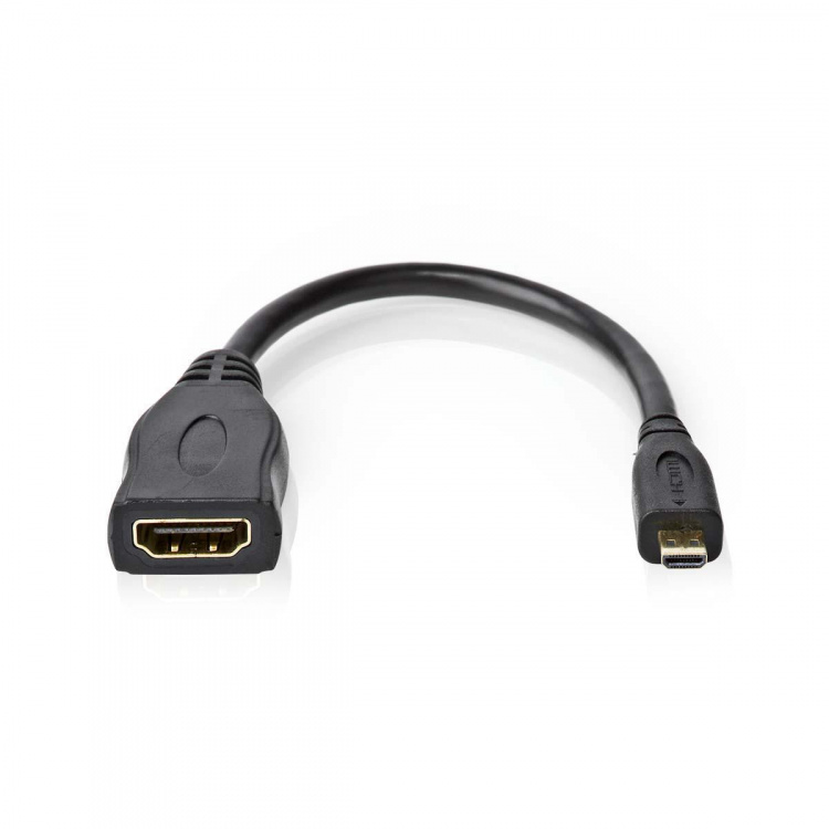 Nedis High Speed HDMI™ Cable with Ethernet | HDMI™ Micro Connector | HDMI™ Output | 4K@30Hz | 10.2 Gbps | 0.20 m | Round | PVC | Black | Envelope Nedis High Speed HDMI™ Cable with Ethernet | HDMI™ Micro Connector | HDMI™ Output | 4K@30Hz | 10.2 Gbps | 0.20 m | Round | PVC | Black | Envelope
