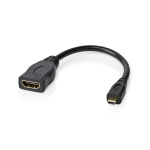 Nedis High Speed HDMI™ Cable with Ethernet | HDMI™ Micro Connector | HDMI™ Output | 4K@30Hz | 10.2 Gbps | 0.20 m | Round | PVC | Black | Envelope Nedis High Speed HDMI™ Cable with Ethernet | HDMI™ Micro Connector | HDMI™ Output | 4K@30Hz | 10.2 Gbps | 0.20 m | Round | PVC | Black | Envelope