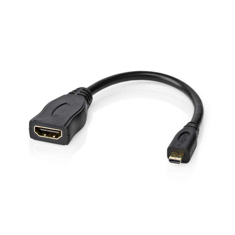 Nedis High Speed HDMI™ Cable with Ethernet | HDMI™ Micro Connector | HDMI™ Output | 4K@30Hz | 10.2 Gbps | 0.20 m | Round | PVC | Black | Envelope Nedis High Speed HDMI™ Cable with Ethernet | HDMI™ Micro Connector | HDMI™ Output | 4K@30Hz | 10.2 Gbps | 0.20 m | Round | PVC | Black | Envelope