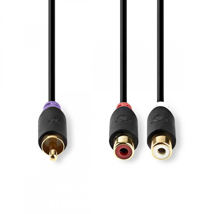 Nedis Subwoofer Cable | RCA Male | 2x RCA Female | Gold Plated | 0.20 m | Round | 4.0 mm | Anthracite | Box Nedis Subwoofer Cable | RCA Male | 2x RCA Female | Gold Plated | 0.20 m | Round | 4.0 mm | Anthracite | Box