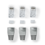 Nedis RJ45 Connector | Male | Solid UTP CAT6 | Straight | Gold Plated | 10 pcs | PVC | Grey | Box