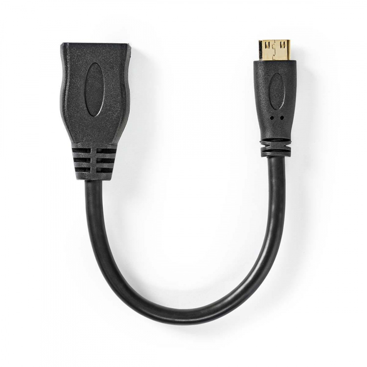 Nedis High Speed HDMI™ Cable with Ethernet | HDMI™ Mini Connector | HDMI™ Output | 4K@30Hz | 10.2 Gbps | 0.20 m | Round | PVC | Black | Envelope Nedis High Speed HDMI™ Cable with Ethernet | HDMI™ Mini Connector | HDMI™ Output | 4K@30Hz | 10.2 Gbps | 0.20 m | Round | PVC | Black | Envelope