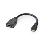 Nedis High Speed HDMI™ Cable with Ethernet | HDMI™ Mini Connector | HDMI™ Output | 4K@30Hz | 10.2 Gbps | 0.20 m | Round | PVC | Black | Envelope Nedis High Speed HDMI™ Cable with Ethernet | HDMI™ Mini Connector | HDMI™ Output | 4K@30Hz | 10.2 Gbps | 0.20 m | Round | PVC | Black | Envelope