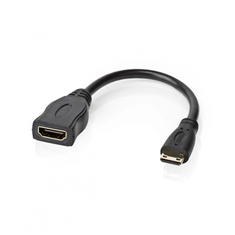 Nedis High Speed HDMI™ Cable with Ethernet | HDMI™ Mini Connector | HDMI™ Output | 4K@30Hz | 10.2 Gbps | 0.20 m | Round | PVC | Black | Envelope Nedis High Speed HDMI™ Cable with Ethernet | HDMI™ Mini Connector | HDMI™ Output | 4K@30Hz | 10.2 Gbps | 0.20 m | Round | PVC | Black | Envelope
