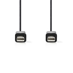 Nedis Mini DisplayPort Cable | DisplayPort 1.2 | Mini DisplayPort Male | Mini DisplayPort Male | 21.6 Gbps | Nickel Plated | 1.00 m | Round | PVC | Black | Polybag