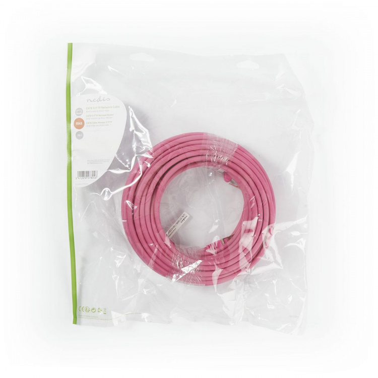 Nedis CAT6 Cable | RJ45 Male | RJ45 Male | S/FTP | 15.0 m | Round | LSZH | Pink | Polybag Nedis CAT6 Cable | RJ45 Male | RJ45 Male | S/FTP | 15.0 m | Round | LSZH | Pink | Polybag