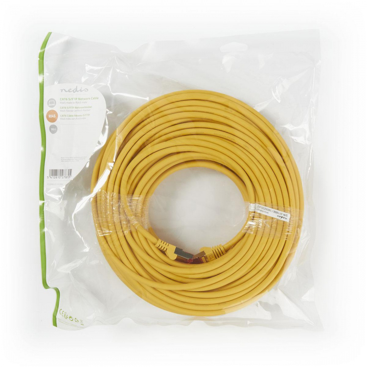 Nedis CAT6 Cable | RJ45 Male | RJ45 Male | S/FTP | 30.0 m | Round | LSZH | Yellow | Polybag