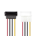 Nedis Internal Power cable | Molex Male | SATA 15-Pin Female | Gold Plated | 0.15 m | Round | PVC | Multi Colour | Envelope Nedis Internal Power cable | Molex Male | SATA 15-Pin Female | Gold Plated | 0.15 m | Round | PVC | Multi Colour | Envelope
