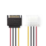 Nedis Internal Power cable | SATA 15-Pin Male | Molex Female | Gold Plated | 0.15 m | Round | PVC | Multi Colour | Envelope Nedis Internal Power cable | SATA 15-Pin Male | Molex Female | Gold Plated | 0.15 m | Round | PVC | Multi Colour | Envelope