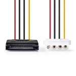 Nedis Internal Power cable | SATA 15-Pin Male | Molex Female | Gold Plated | 0.15 m | Round | PVC | Multi Colour | Envelope Nedis Internal Power cable | SATA 15-Pin Male | Molex Female | Gold Plated | 0.15 m | Round | PVC | Multi Colour | Envelope