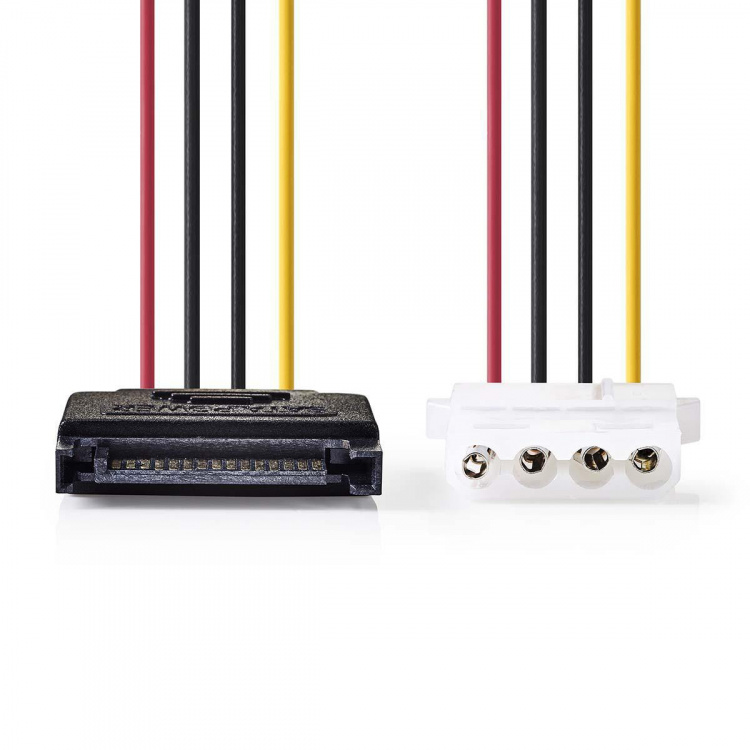 Nedis Internal Power cable | SATA 15-Pin Male | Molex Female | Gold Plated | 0.15 m | Round | PVC | Multi Colour | Envelope Nedis Internal Power cable | SATA 15-Pin Male | Molex Female | Gold Plated | 0.15 m | Round | PVC | Multi Colour | Envelope