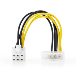 Nedis Internal Power cable | Molex Male | PCI Express Male | Gold Plated | 0.20 m | Round | PVC | Black / Yellow | Envelope