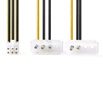 Nedis Internal Power cable | 2x Molex Male | PCI Express Female | Gold Plated | 0.20 m | Round | PVC | Black / Yellow | Polybag Nedis Internal Power cable | 2x Molex Male | PCI Express Female | Gold Plated | 0.20 m | Round | PVC | Black / Yellow | Polybag