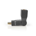 Nedis HDMI™ Adapter | HDMI™ Connector | HDMI™ Output | Gold Plated | Swivel | ABS | Black | 1 pcs | Envelope
