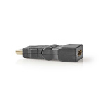 Nedis HDMI™ Adapter | HDMI™ Connector | HDMI™ Output | Gold Plated | Swivel | ABS | Black | 1 pcs | Envelope