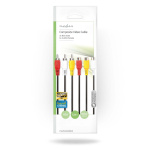Nedis Composite Video Cable | 3x RCA Male | 3x RCA Female | Nickel Plated | 480p | 5.00 m | Round | PVC | Black | Envelope