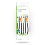 Nedis Composite Video Cable | 3x RCA Male | 3x RCA Male | Nickel Plated | 480p | 3.00 m | Round | PVC | Black | Envelope