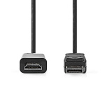 Nedis DisplayPort Cable | DisplayPort Male | HDMI™ Connector | 4K@30Hz | Nickel Plated | 2.00 m | Round | PVC | Black | Box Nedis DisplayPort Cable | DisplayPort Male | HDMI™ Connector | 4K@30Hz | Nickel Plated | 2.00 m | Round | PVC | Black | Box