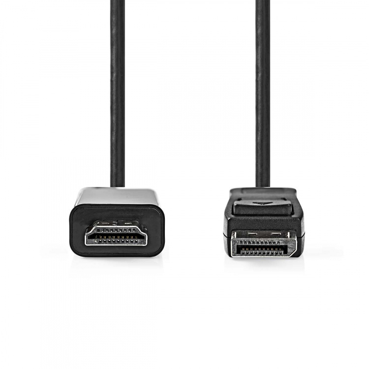Nedis DisplayPort Cable | DisplayPort Male | HDMI™ Connector | 4K@30Hz | Nickel Plated | 2.00 m | Round | PVC | Black | Box Nedis DisplayPort Cable | DisplayPort Male | HDMI™ Connector | 4K@30Hz | Nickel Plated | 2.00 m | Round | PVC | Black | Box