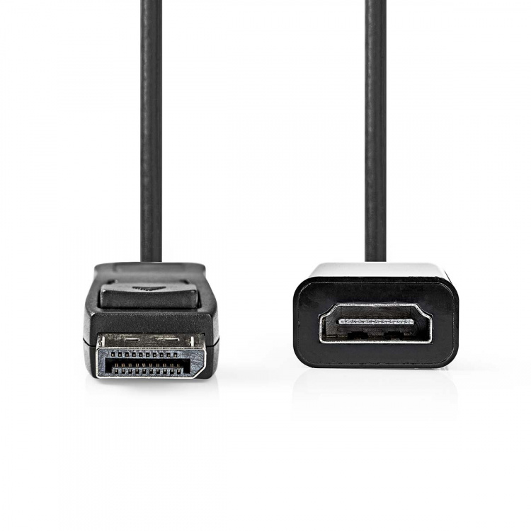 Nedis DisplayPort Cable | DisplayPort Male | HDMI™ Output | 4K@30Hz | Nickel Plated | 0.20 m | Round | PVC | Black | Box Nedis DisplayPort Cable | DisplayPort Male | HDMI™ Output | 4K@30Hz | Nickel Plated | 0.20 m | Round | PVC | Black | Box