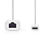 Nedis USB Network Adapter | USB 3.2 Gen 1 | 1000 Mbps | USB-C™ Male | RJ45 Female | 0.20 m | Round | Nickel Plated | Tinned Copper | White | Box