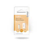 Nedis USB Network Adapter | USB 3.2 Gen 1 | 1000 Mbps | USB-C™ Male | RJ45 Female | 0.20 m | Round | Nickel Plated | Tinned Copper | White | Box