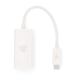 Nedis USB Network Adapter | USB 3.2 Gen 1 | 1000 Mbps | USB-C™ Male | RJ45 Female | 0.20 m | Round | Nickel Plated | Tinned Copper | White | Box