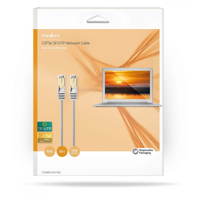 Nedis CAT5e Cable | SF/UTP | RJ45 Male | RJ45 Male | 10.0 m | Round | PVC | Grey | Box Nedis CAT5e Cable | SF/UTP | RJ45 Male | RJ45 Male | 10.0 m | Round | PVC | Grey | Box