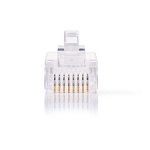 Nedis RJ45 Connector | Male | Solid UTP CAT5e | Straight | Gold Plated | 10 pcs | Polycarbonate | Transparent | Box Nedis RJ45 Connector | Male | Solid UTP CAT5e | Straight | Gold Plated | 10 pcs | Polycarbonate | Transparent | Box
