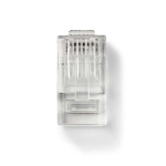 Nedis RJ45 Connector | Male | Solid UTP CAT6 | Straight | Gold Plated | 10 pcs | PVC | Transparent | Box