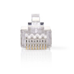 Nedis RJ45 Connector | Male | Solid STP CAT6 | Straight | Gold Plated | 10 pcs | Polycarbonate | Transparent | Box Nedis RJ45 Connector | Male | Solid STP CAT6 | Straight | Gold Plated | 10 pcs | Polycarbonate | Transparent | Box